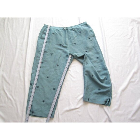 Women Van Heusen Linen/Rayon Palm Tree Embroidered Pants Sz 16 (WP193) - Picture 5 of 9